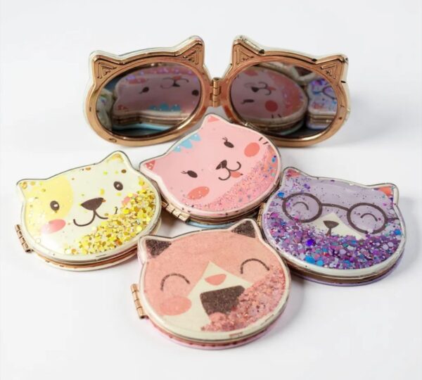 Assorted Cat Face Compact Mirror – Stars in Water