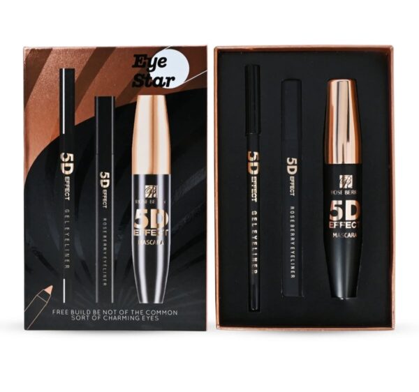 Rose Berry Eye Star 5D Effect Set (Mascara + Gel Eyeliner + Eyeliner Pen)