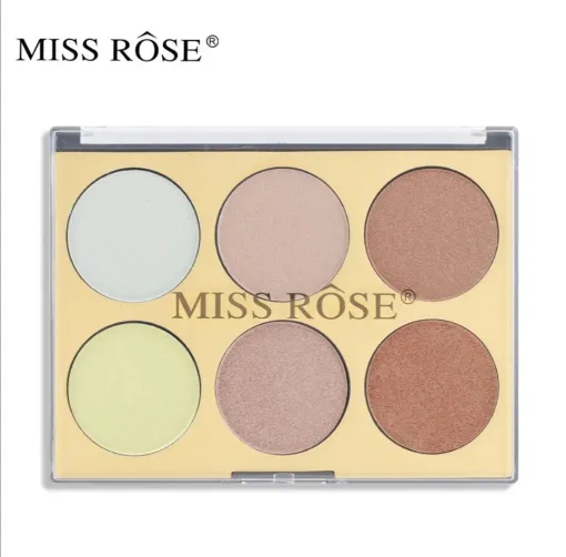 1917642 Miss Rose 6 Colors Glow Highlighter Palette