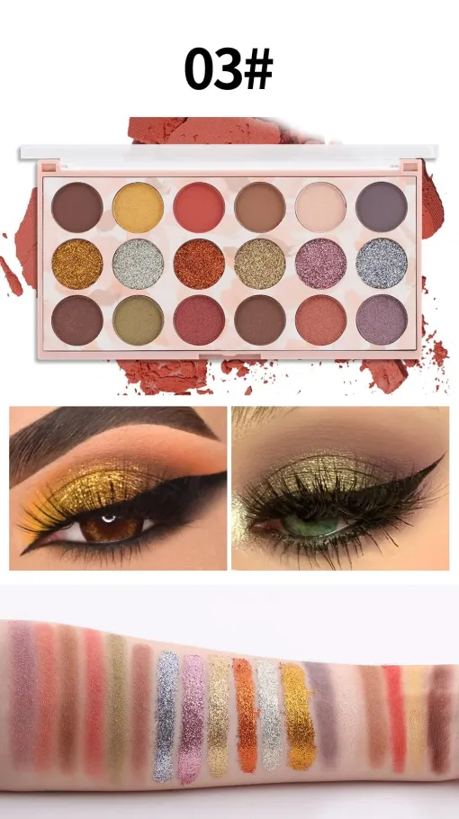 1970102-1-1 Miss Rose Sparkle & Matte 18 Shade Eyeshadow Collection