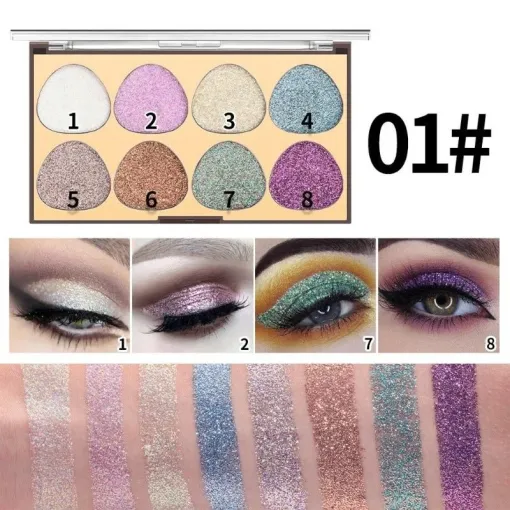 2038665 Miss Rose Galaxy Glow 8-in-1 Pressed Glitter Palette