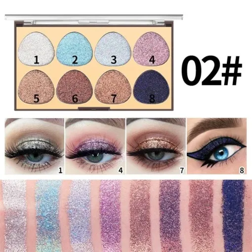 2038666 Miss Rose Galaxy Glow 8-in-1 Pressed Glitter Palette