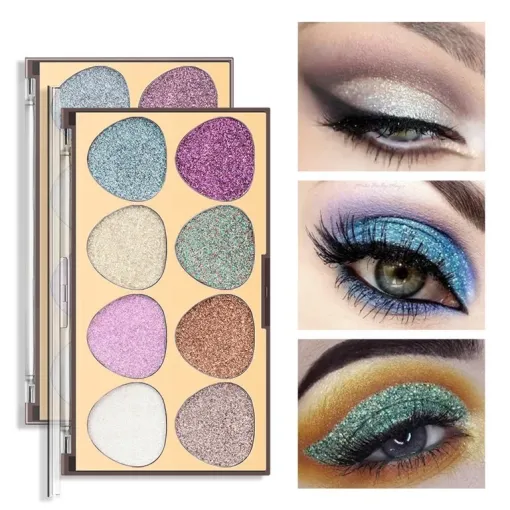 2038668 Miss Rose Galaxy Glow 8-in-1 Pressed Glitter Palette