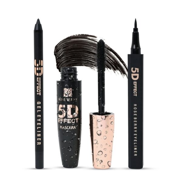 Rose Berry Eye Star 5D Effect Set (Mascara + Gel Eyeliner + Eyeliner Pen)